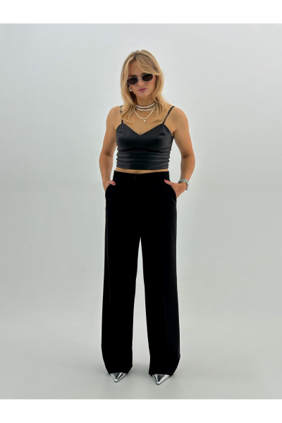 Классические брюки со стрелками из костюмной вискозы DEVITA 3017-2 черный - фото 1