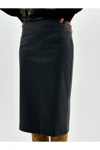 Юбка-карандаш из экокожи с застежкой на молнию DEVITA 2001 черный - фото 12