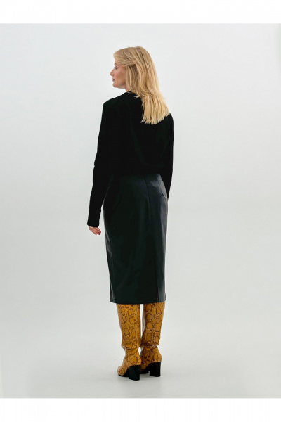 Юбка-карандаш из экокожи с застежкой на молнию DEVITA 2001 черный - фото 11