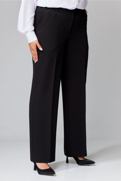 Брюки прямого силуэта с заутюженными стрелками Aira Style 24-026 черный - фото 1