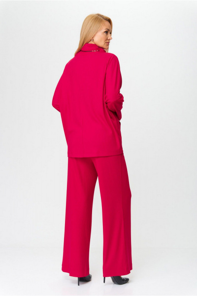 Комплект блуза и брюки свободного кроя из вискозы Gamma Gracia 698 малиновый - фото 6