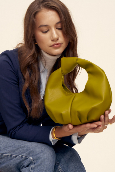 Сумка из экокожи с ручками и монетницей Polisto Lo оливковый - фото 4