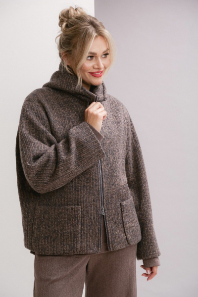 Куртка демисезонная из мягкой ткани с капюшоном Ma Vie М-673 - фото 4