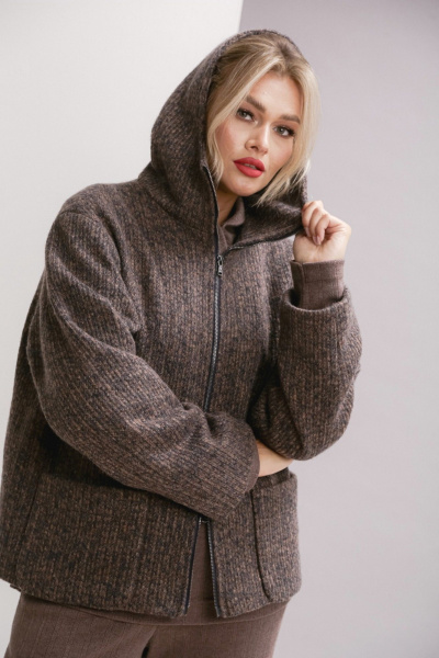 Куртка демисезонная из мягкой ткани с капюшоном Ma Vie М-673 - фото 3