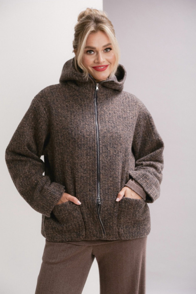 Куртка демисезонная из мягкой ткани с капюшоном Ma Vie М-673 - фото 1