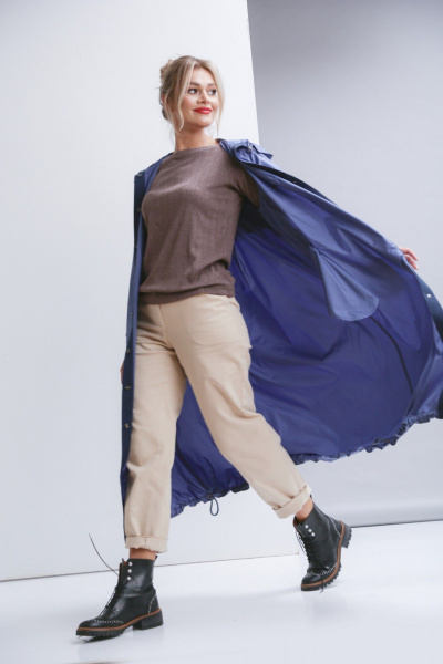 Плащ без подклада с регулируемым низом и капюшоном Ma Vie М-683 - фото 10