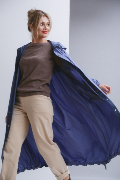 Плащ без подклада с регулируемым низом и капюшоном Ma Vie М-683 - фото 11