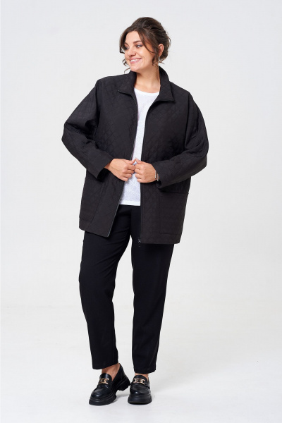 Жакет и брюки комплект на каждый день из текстиля Liona Style 911 черный - фото 1