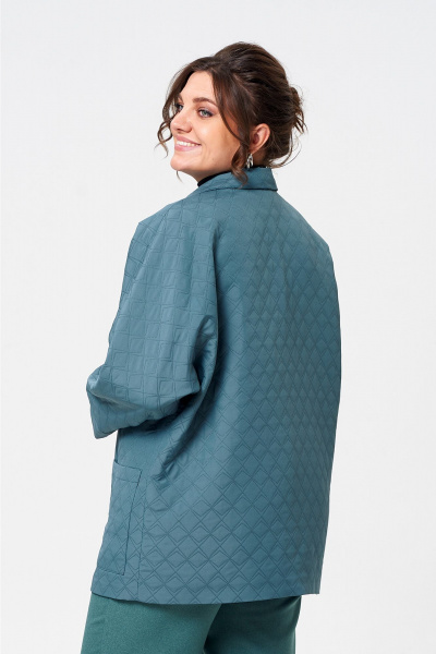 Брюки и жакет зауженные комплект из текстиля Liona Style 911 морская_волна - фото 9