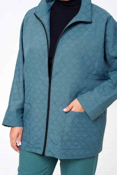 Брюки и жакет зауженные комплект из текстиля Liona Style 911 морская_волна - фото 7