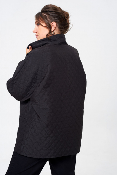 Жакет на молнии свободный приталенный демисезон текстиль Liona Style 913 черный - фото 2