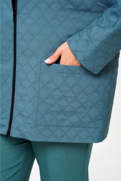 Жакет на молнии свободный приталенный демисезон текстиль Liona Style 913 морская_волна - фото 3