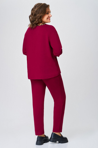 Спортивный костюм джемпер и брюки из трикотажа и хлопка Svetlana-Style 2034 бордовый - фото 2