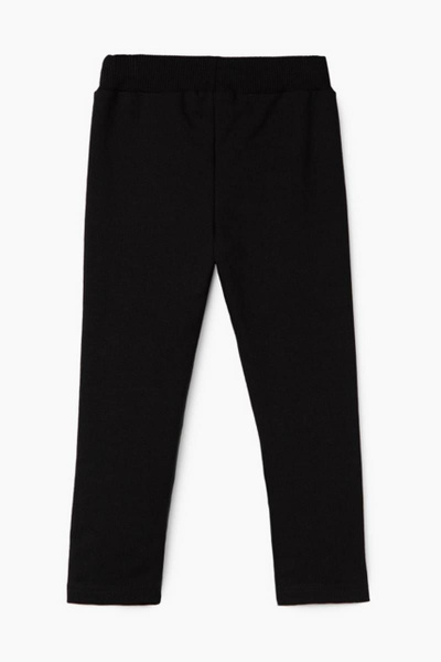 Демисезонные брюки из экокожи и футера для девочки Bell Bimbo 203023 черный - фото 2