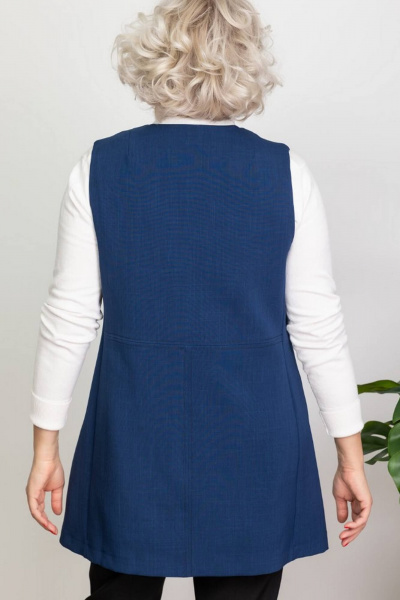 Голубой жилет с карманами и застежкой на украшение Camelia 20142 7 - фото 3