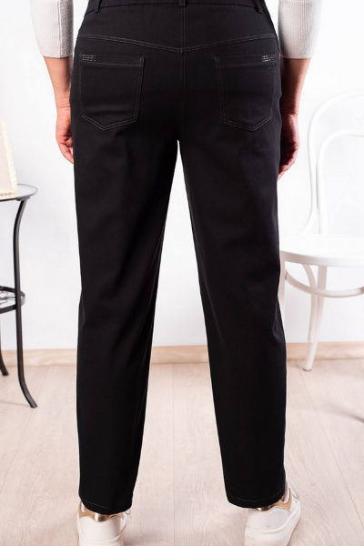 Черные джинсы прямого силуэта с стразами и резинкой Camelia 2232 1 - фото 7