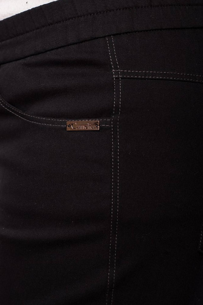 Черные джинсы прямого силуэта с стразами и резинкой Camelia 2232 1 - фото 6