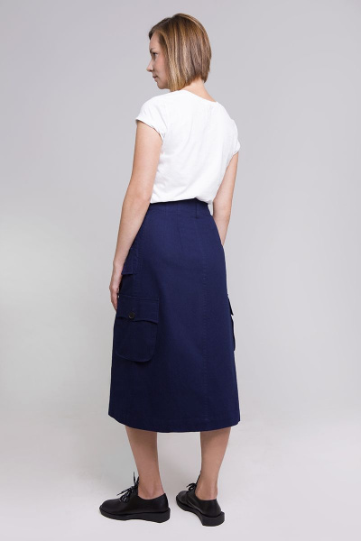 Демисезонная юбка из хлопка с удобным кроем Individual design 20110 темно синий - фото 4