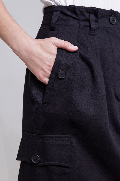 Черная кожаная юбка из хлопка с оригинальным дизайном Individual design 20110 черный - фото 4