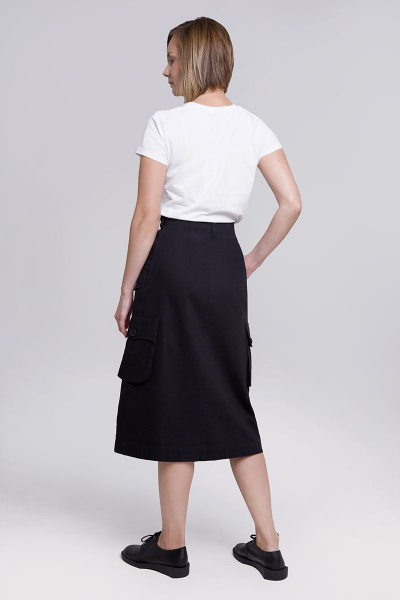 Черная кожаная юбка из хлопка с оригинальным дизайном Individual design 20110 черный - фото 2