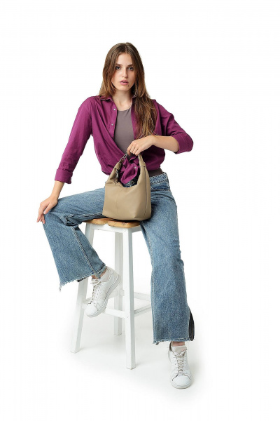 Бежевая сумка из экокожи на каждый день MT.Style Ola Iris2 - фото 6