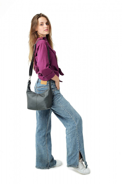Серая сумка из экокожи на каждый день MT.Style Ola Grafit2 - фото 6