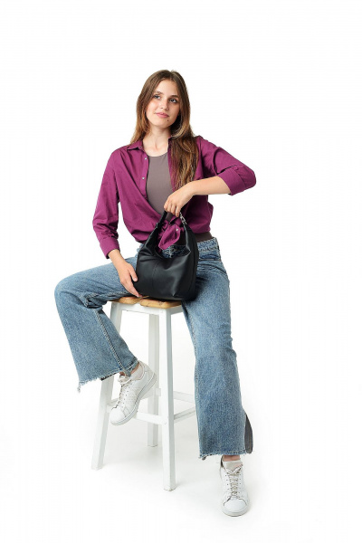 Черная сумка из экокожи с необычным дизайном MT.Style Ola Black2 - фото 5