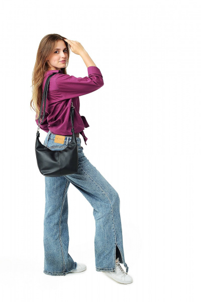 Черная сумка из экокожи с необычным дизайном MT.Style Ola Black2 - фото 2