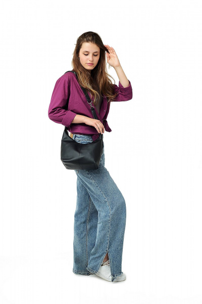 Черная сумка из экокожи с необычным дизайном MT.Style Ola Black2 - фото 1