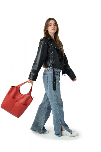 Классическая сумка из экокожи в разнообразных цветах MT.Style City Red2 - фото 6