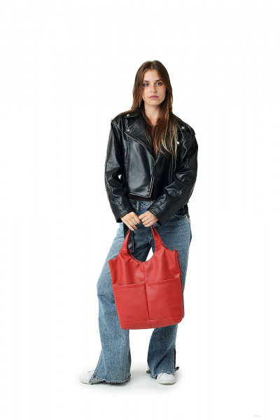 Классическая сумка из экокожи в разнообразных цветах MT.Style City Red2 - фото 4