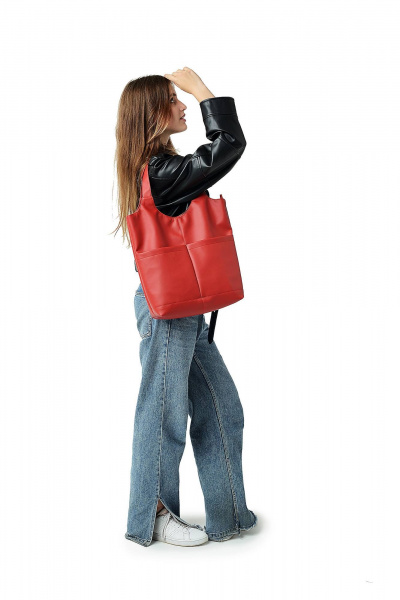 Классическая сумка из экокожи в разнообразных цветах MT.Style City Red2 - фото 1