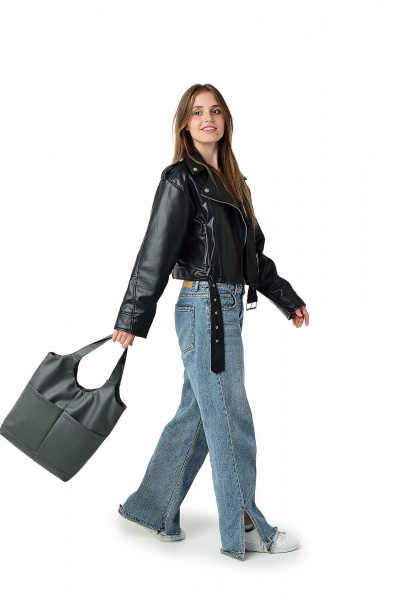 Модная сумка из экокожи для повседневных образов MT.Style City Grafit2 - фото 4