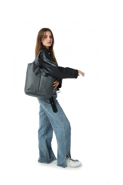 Модная сумка из экокожи для повседневных образов MT.Style City Grafit2 - фото 2
