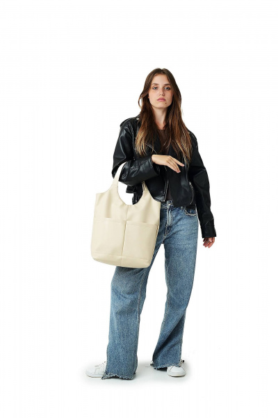 Эко-кожа сумка бежевого цвета подходящая для любого образа MT.Style City Bez2 - фото 6