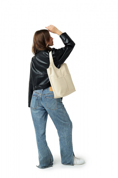 Эко-кожа сумка бежевого цвета подходящая для любого образа MT.Style City Bez2 - фото 3