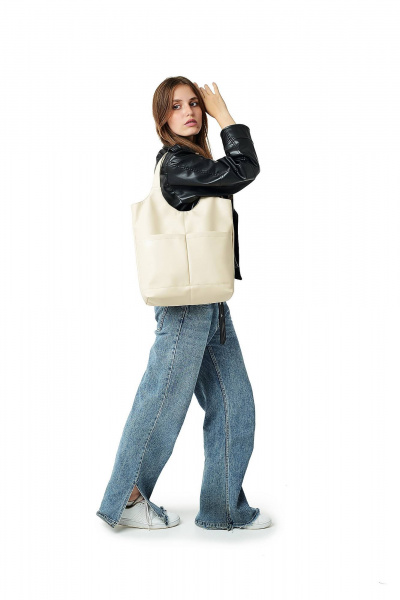 Эко-кожа сумка бежевого цвета подходящая для любого образа MT.Style City Bez2 - фото 2