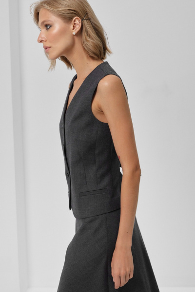 Демисезонный жилет из шерсти с V-вырезом и приталенным кроем HELEN BIRCH Ji002b - фото 5