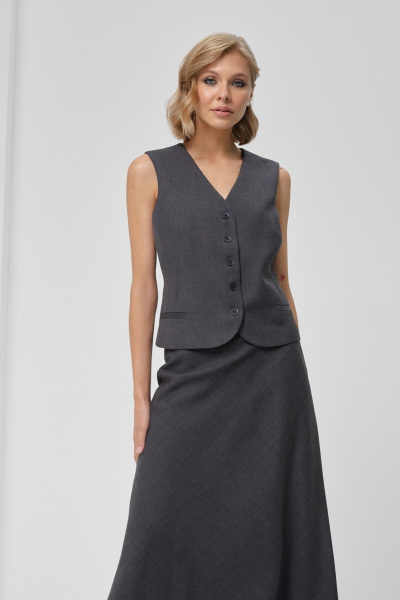 Демисезонный жилет из шерсти с V-вырезом и приталенным кроем HELEN BIRCH Ji002b - фото 4