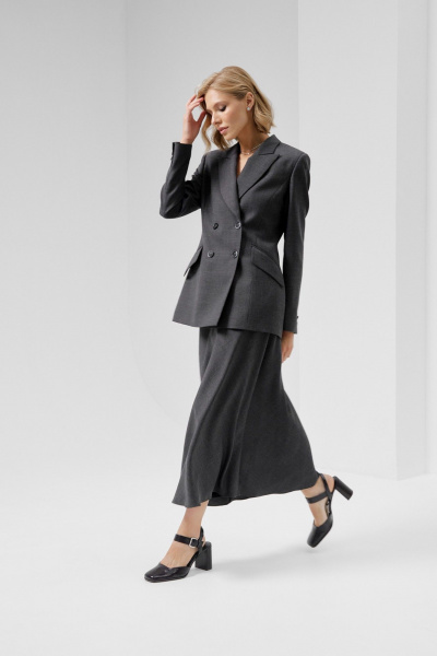 Миди юбка трапециевидного кроя из шерстяной ткани HELEN BIRCH U007 - фото 6