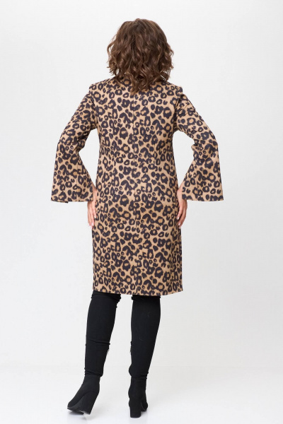 Полу приталое платье из трикотажа с высоким разрезом и нарядным стилем Koketka i K 1196 - фото 9