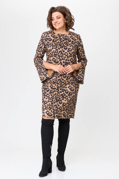 Полу приталое платье из трикотажа с высоким разрезом и нарядным стилем Koketka i K 1196 - фото 5