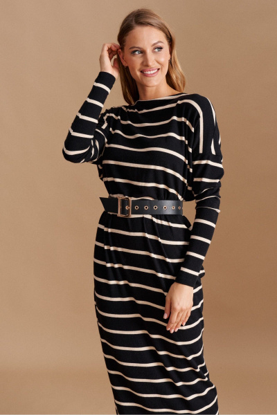 Платье ELLETTO 1044 черно-бежевый - фото 5