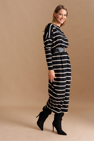 Платье ELLETTO 1044 черно-бежевый - фото 4