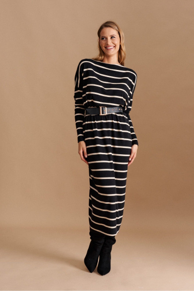 Платье ELLETTO 1044 черно-бежевый - фото 3