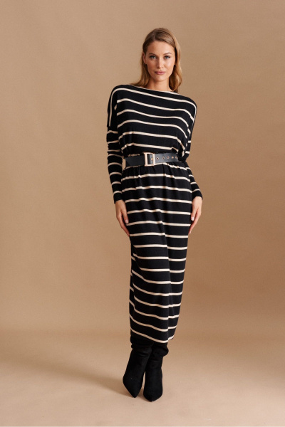 Платье ELLETTO 1044 черно-бежевый - фото 1