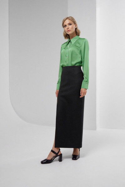 Деловая блуза из струящейся ткани с отложным воротником HELEN BIRCH Bl025b - фото 5