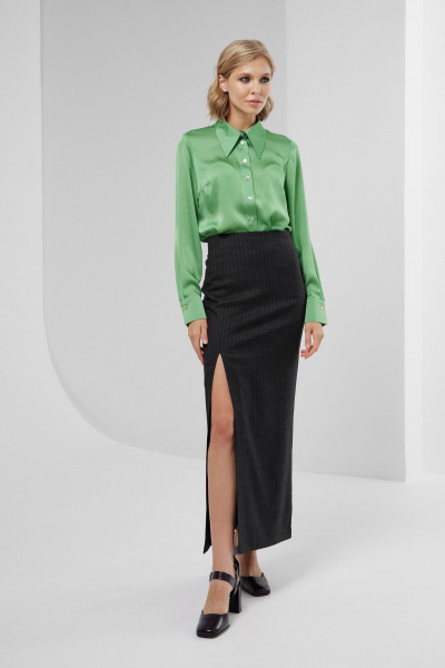 Деловая блуза из струящейся ткани с отложным воротником HELEN BIRCH Bl025b - фото 4