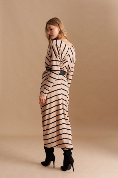 Платье ELLETTO 1044 бежево-чёрный - фото 6