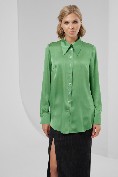 Деловая блуза из струящейся ткани с отложным воротником HELEN BIRCH Bl025b - фото 2